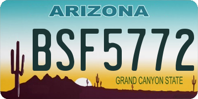 AZ license plate BSF5772