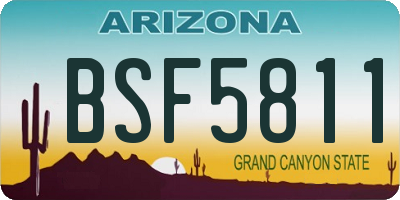 AZ license plate BSF5811