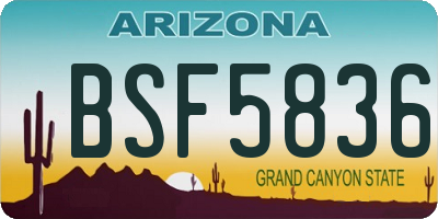 AZ license plate BSF5836