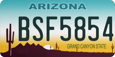 AZ license plate BSF5854