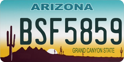 AZ license plate BSF5859