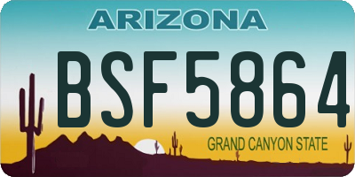 AZ license plate BSF5864