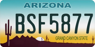 AZ license plate BSF5877