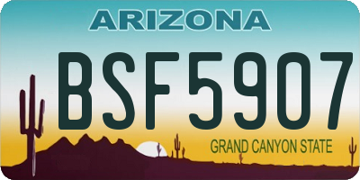 AZ license plate BSF5907