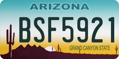 AZ license plate BSF5921