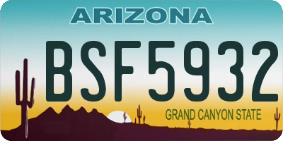 AZ license plate BSF5932