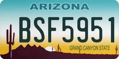 AZ license plate BSF5951