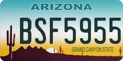 AZ license plate BSF5955