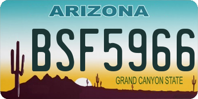 AZ license plate BSF5966