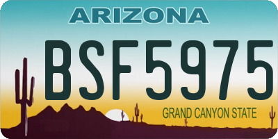 AZ license plate BSF5975