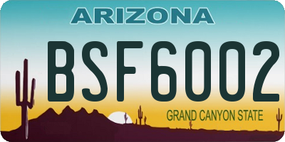 AZ license plate BSF6002