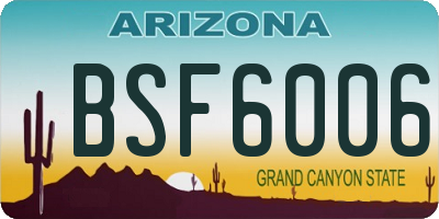 AZ license plate BSF6006