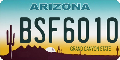 AZ license plate BSF6010