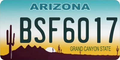 AZ license plate BSF6017