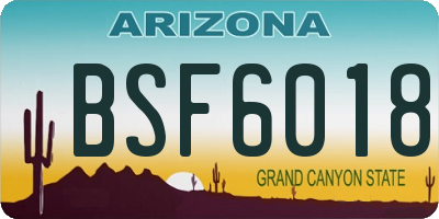AZ license plate BSF6018