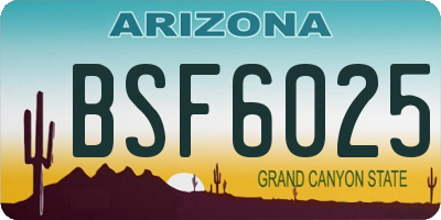 AZ license plate BSF6025