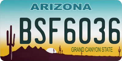 AZ license plate BSF6036
