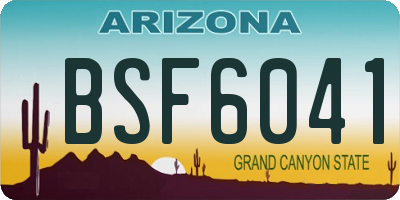 AZ license plate BSF6041