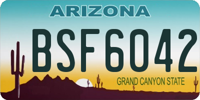 AZ license plate BSF6042