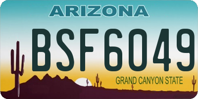 AZ license plate BSF6049