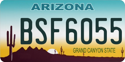 AZ license plate BSF6055