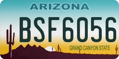 AZ license plate BSF6056