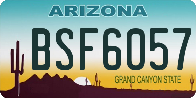 AZ license plate BSF6057