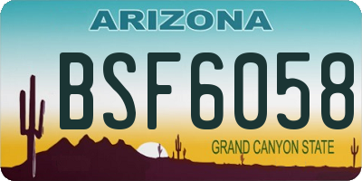 AZ license plate BSF6058