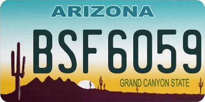 AZ license plate BSF6059