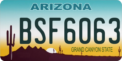 AZ license plate BSF6063