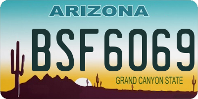 AZ license plate BSF6069