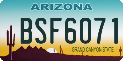 AZ license plate BSF6071