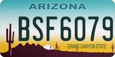 AZ license plate BSF6079
