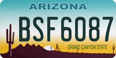 AZ license plate BSF6087
