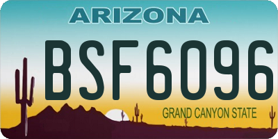 AZ license plate BSF6096
