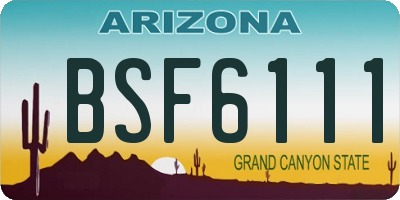 AZ license plate BSF6111