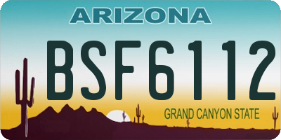 AZ license plate BSF6112