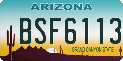 AZ license plate BSF6113