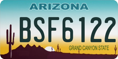 AZ license plate BSF6122