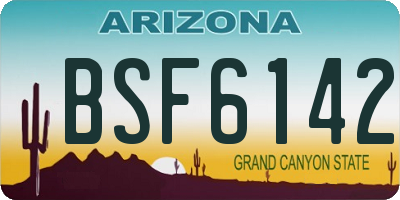 AZ license plate BSF6142
