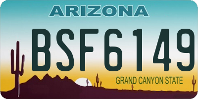 AZ license plate BSF6149