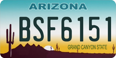 AZ license plate BSF6151