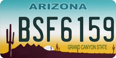 AZ license plate BSF6159