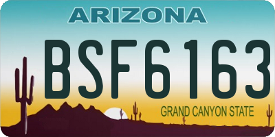 AZ license plate BSF6163