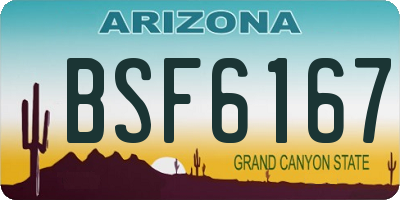 AZ license plate BSF6167