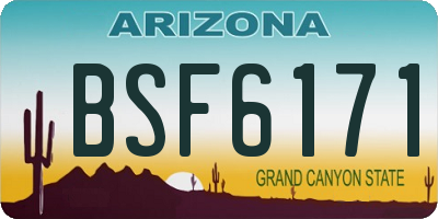 AZ license plate BSF6171