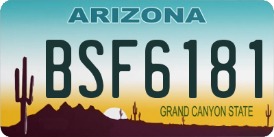 AZ license plate BSF6181