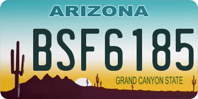 AZ license plate BSF6185