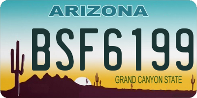 AZ license plate BSF6199