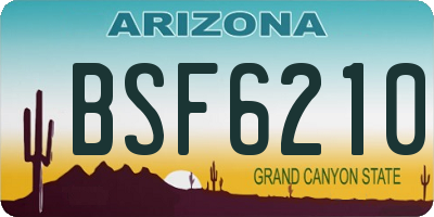 AZ license plate BSF6210